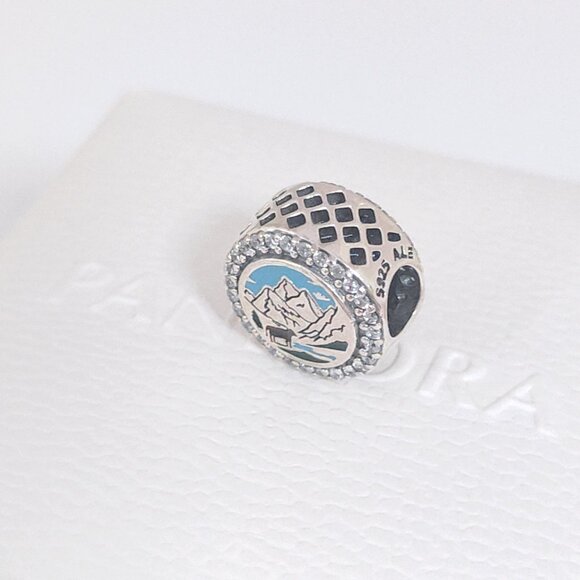 Pandora Mountain Round Charm Bead S925 Silver with box - Picture 6 of 8